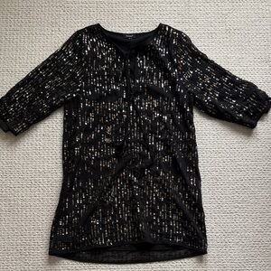 Tolani Small Black and Gold Sequin mini dress.